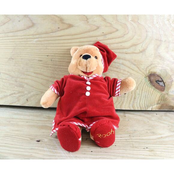 Disney Plush Winnie the Pooh Plush Lot of 3 Vintage, Minnie Piglet Beige Red - Picture 3 of 11